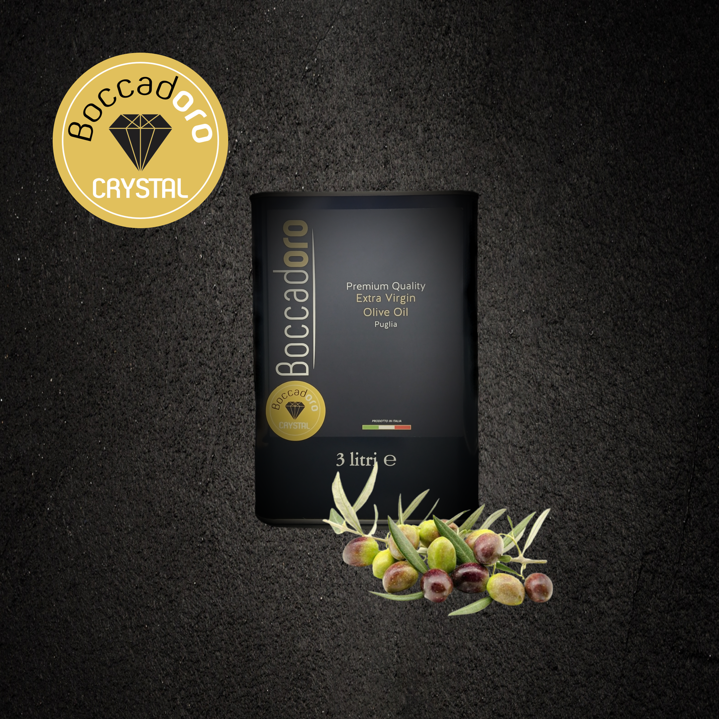 Boccadoro Crystal Premium Quality Extra Virgin Olive Oil - 3 Litre (2024/25 Harvest)