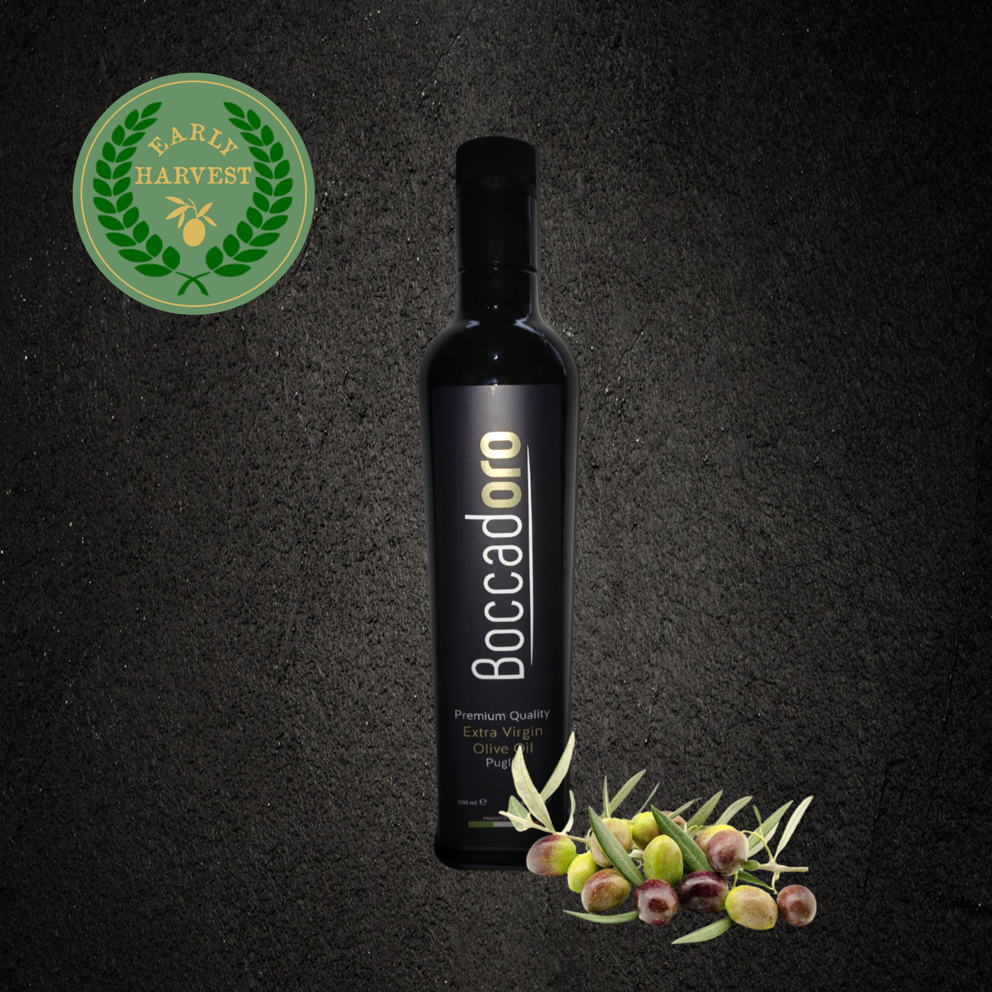 Boccadoro Early Harvest Premium Quality Extra Virgin Olive Oil - 500ml Bottle (2024/25 Harvest)