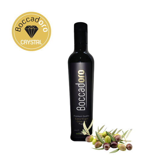 Boccadoro Crystal Premium Quality Extra Virgin Olive Oil - 500ml Bottle (2023/24 Harvest)