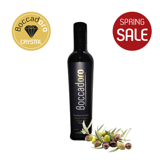 Boccadoro Crystal Premium Quality Extra Virgin Olive Oil - 500ml Bottle (2023/24 Harvest)