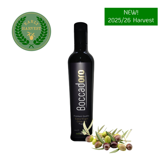 Boccadoro Early Harvest Premium Quality Extra Virgin Olive Oil - 500ml Bottle (2025/26 Harvest)