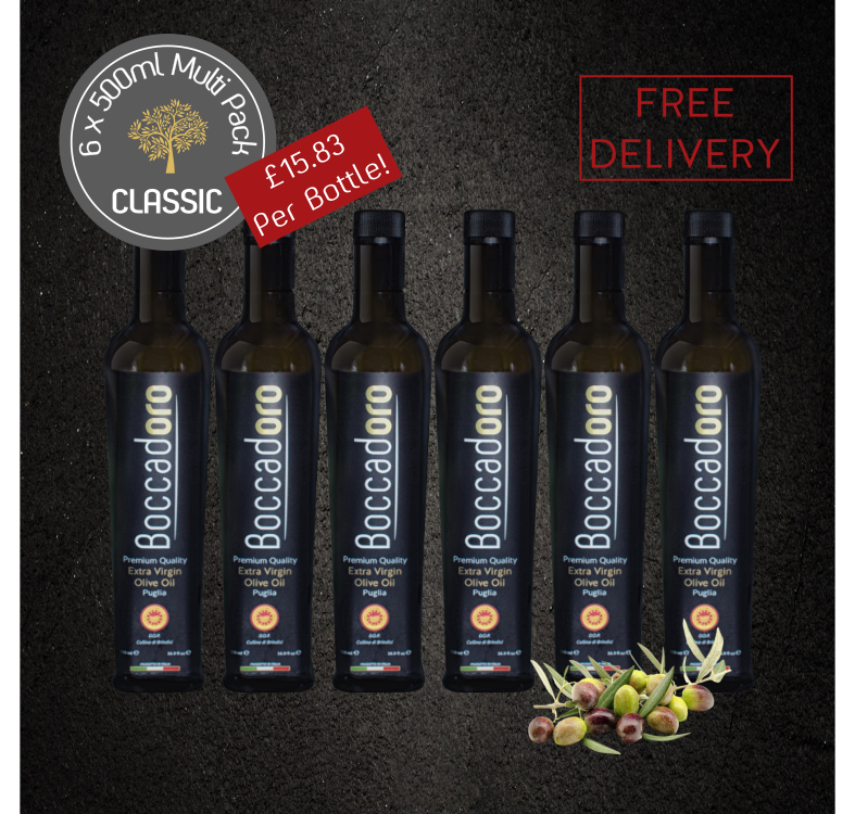 Boccadoro Premium Quality Extra Virgin Olive Oil CLASSIC MULTI PACK - 500ml Bottle x 6 (2023/24 Harvest) (Copy)