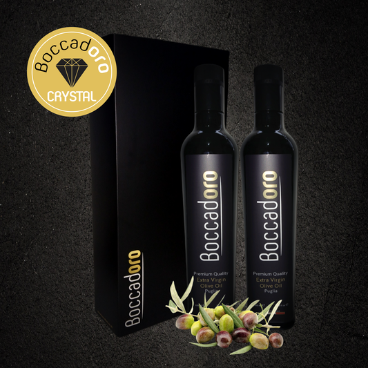 Boccadoro Crystal Premium Quality Extra Virgin Olive Oil - 2 x 500ml Twin Pack