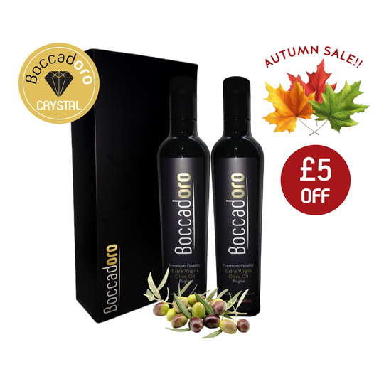 Boccadoro Crystal Premium Quality Extra Virgin Olive Oil - 2 x 500ml Twin Pack (2024/25 Harvest)