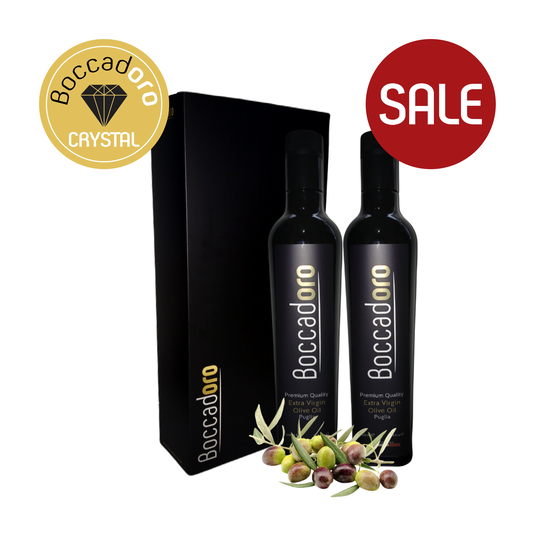 Boccadoro Crystal Premium Quality Extra Virgin Olive Oil - 2 x 500ml Twin Pack (2023/24 Harvest)