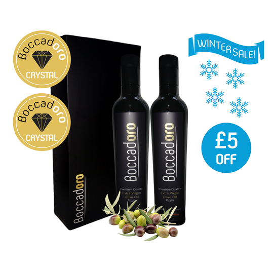 Boccadoro Crystal Premium Quality Extra Virgin Olive Oil - 2 x 500ml Twin Pack (2024/25 Harvest)
